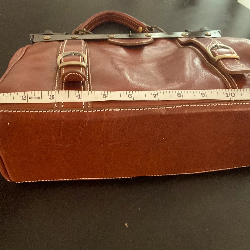 Italian cognac/tan satchel.